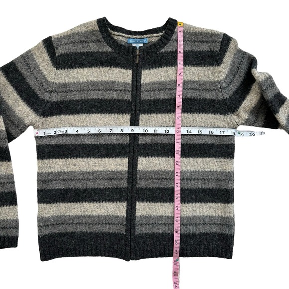 VINTAGE DEANE AND WHITE PURE NEW WOOL ZIP-UP SWEATER CARDIGAN WOMEN SIZE SMALL - Picture 5 of 10
